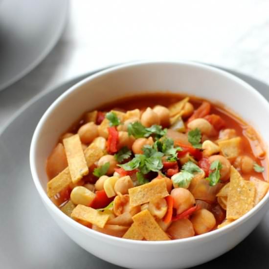 Vegan Chickpea Tortilla Soup