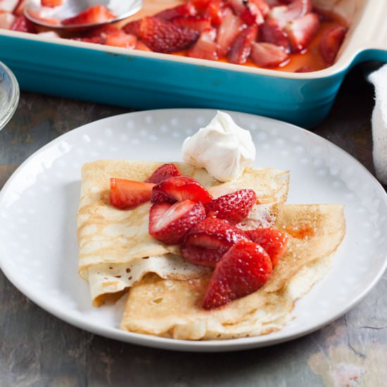 Pancakes with Roasted Strawberries