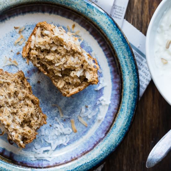 Oatmeal Applesauce Almond Muffins