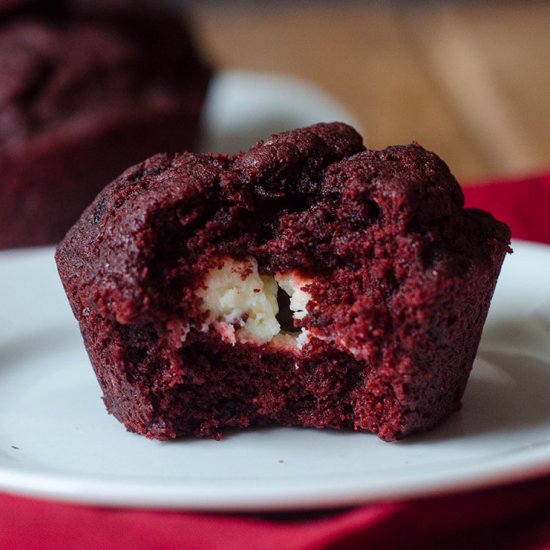 cream cheese red velvet muffins