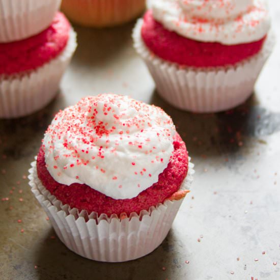 Vegan Pink Velvet Cupcakes