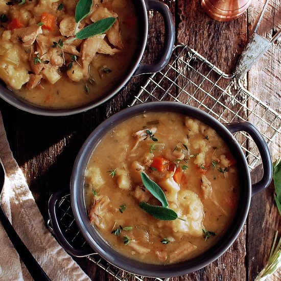 Leftover Turkey & Dumpling Soup