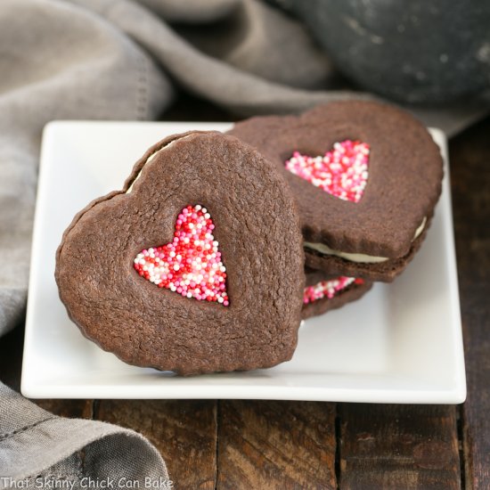 Chocolate Heart Sandwich Cookies