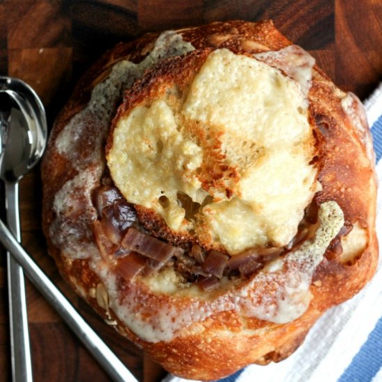 French Onion Soup Bread Bowl