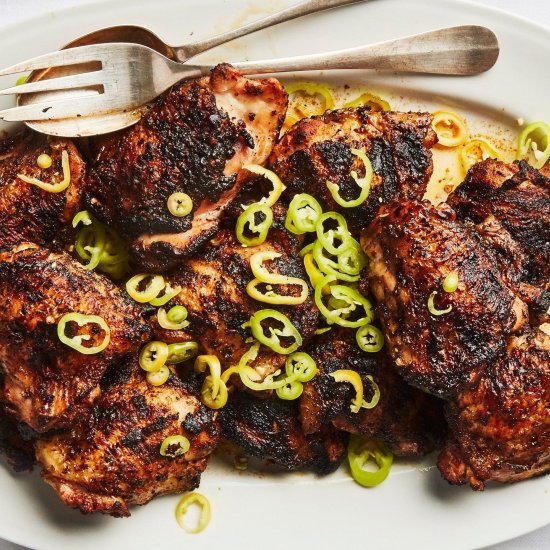 Grilled Chicken with Banana Peppers