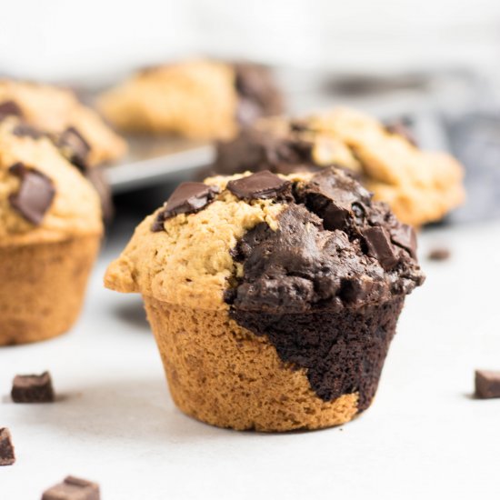 Peanut Butter Split Muffins