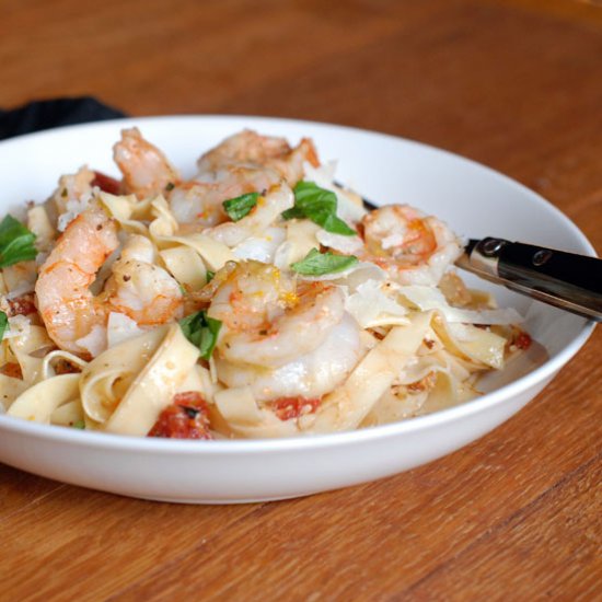 Pasta with Sweet & Spicy Shrimp