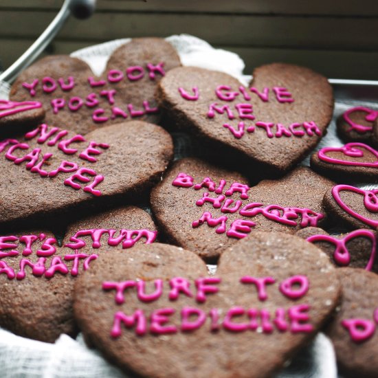 BROWNIE CONVERSATION HEART cookies