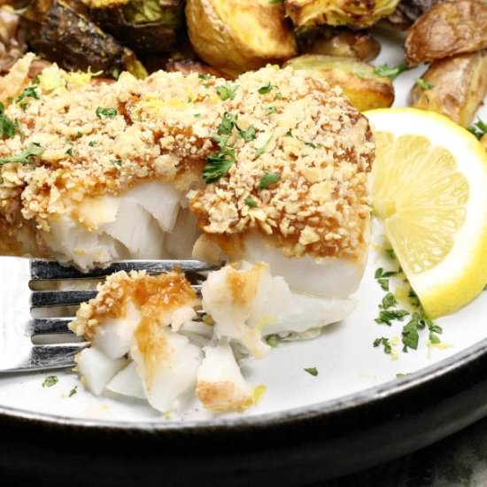 Corn Chip Crusted Fish with Roasted