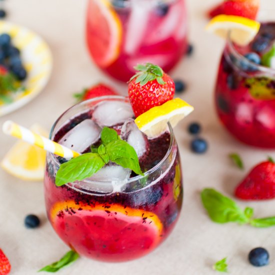 Boozy Berry Basil Lemonade