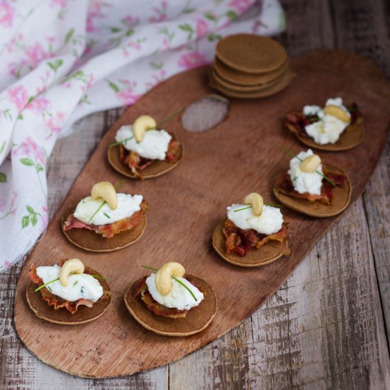 Chestnut Blinis with Ricotta Cheese