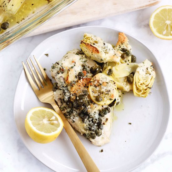 One Pan Lemon Artichoke Chicken