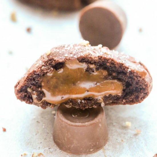 Rolo-Stuffed Chocolate Cookies