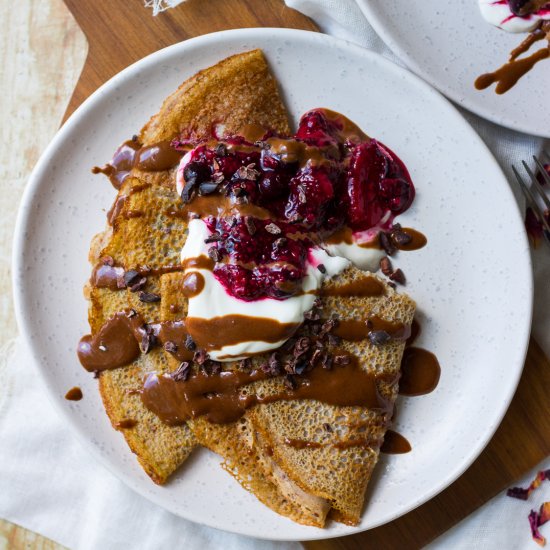 Sweet Vegan Buckwheat Crepes (GF)