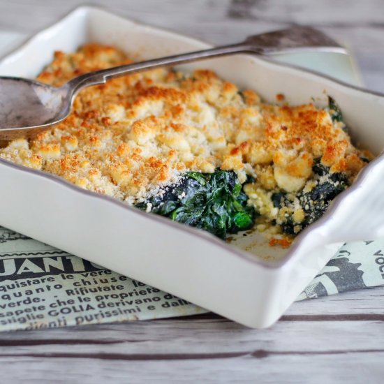 Spinach savoury crumble