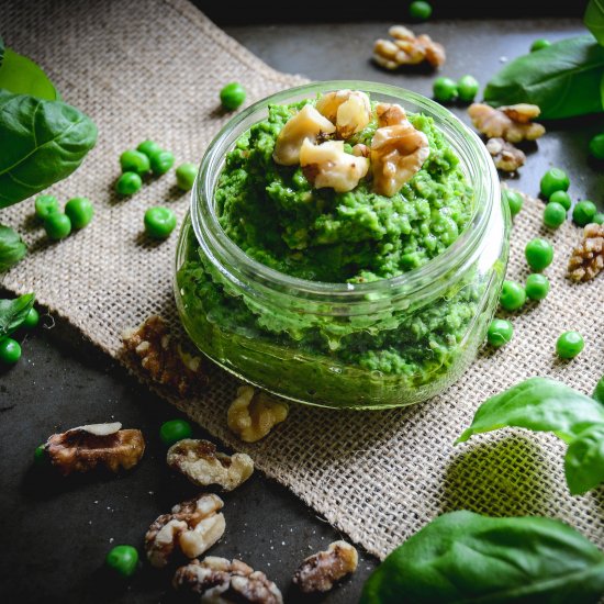 pea and walnut pesto