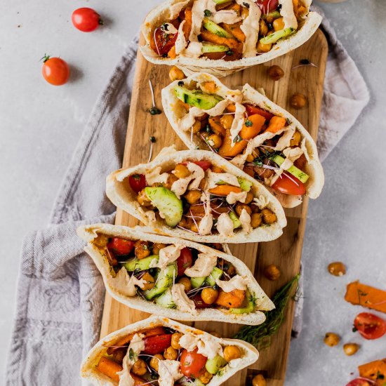 Sweet Potato & Chickpea Pitas