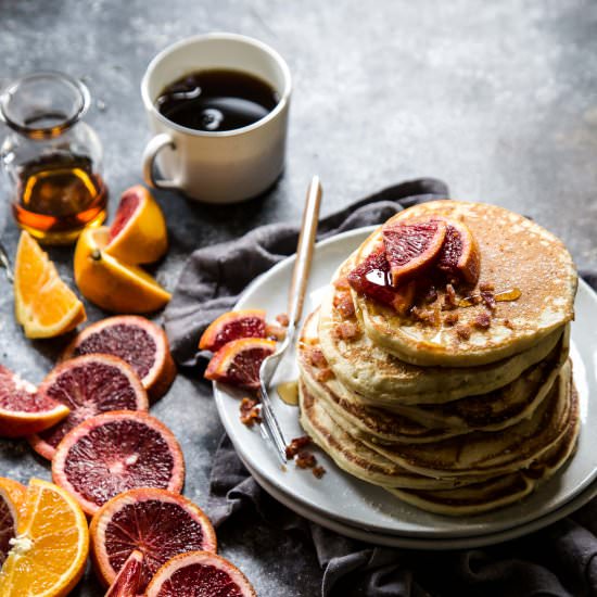 Bacon and Blood Orange Pancakes