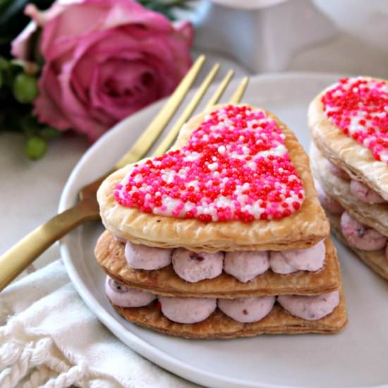 Easy Cherry Mousse Napoleons