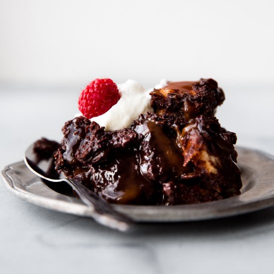 Dark Chocolate Bread Pudding