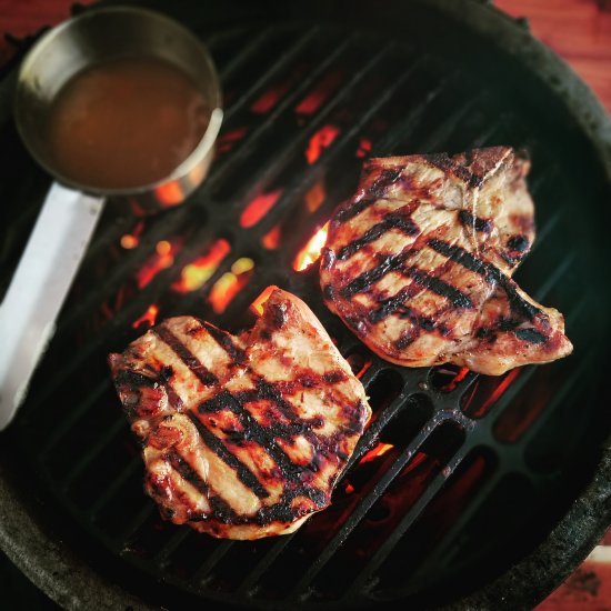 Sweet Peach Tea Brined Pork Chops