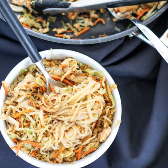 Sauteed Salmon & Cabbage w/ Noodles