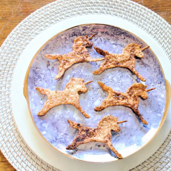 Unicorn cinnamon sugar chips-n-dip