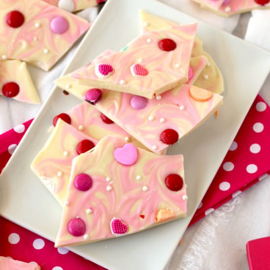 White Chocolate V-Day Bark