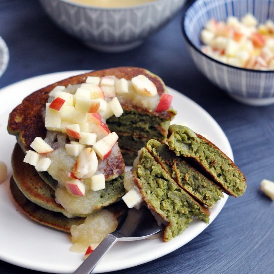 Fluffy Vegan Kale Pancakes