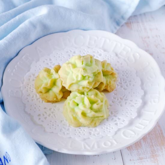 Pandan Coconut Butter Cookies