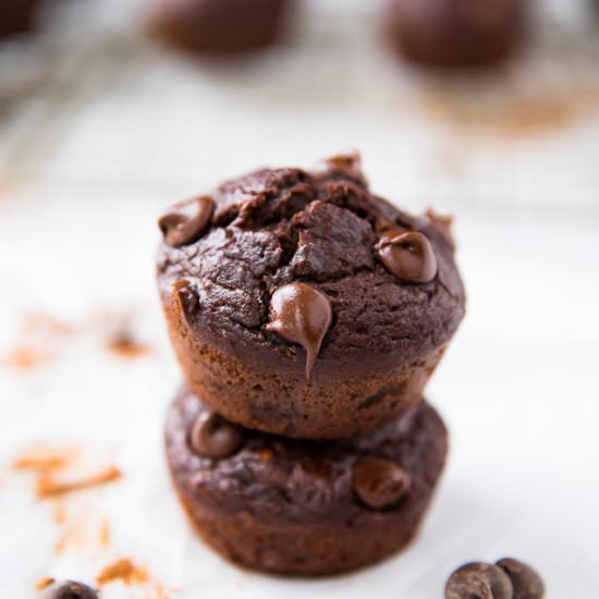 Healthy Chocolate Banana Muffins