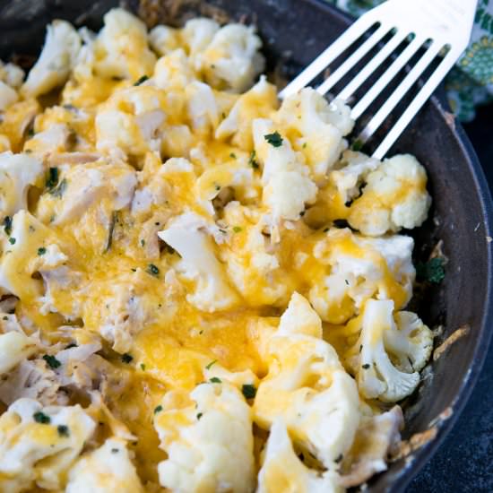 Keto Chicken Cauliflower Mac & Cheese