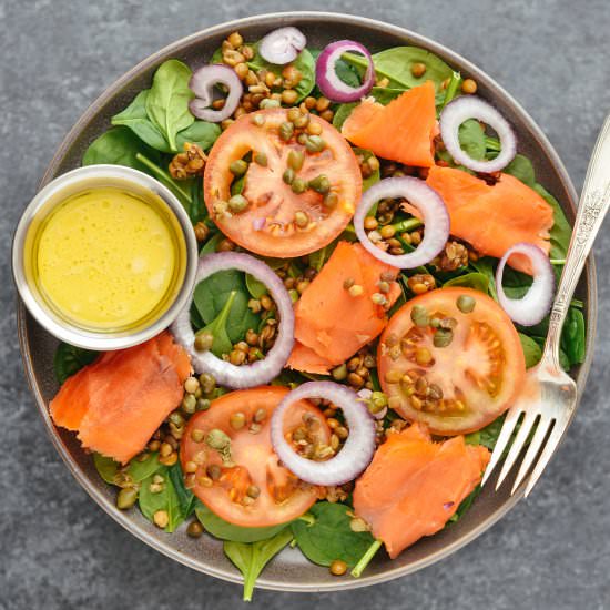 Smoked Salmon & Lentil Salad