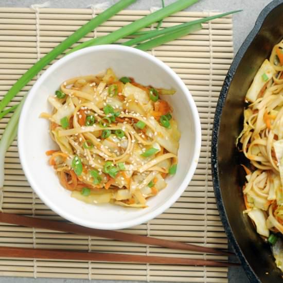 Green Cabbage Noodle Stir Fry