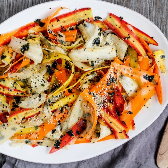 Shaved Rainbow Carrot Seaweed Salad