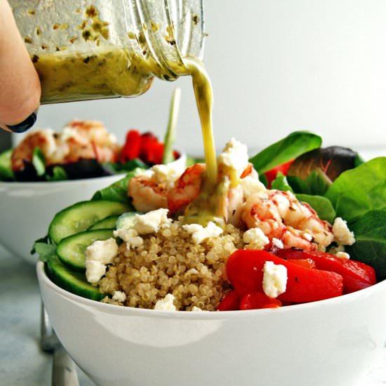 Mediterranean Quinoa Bowls w Shrimp