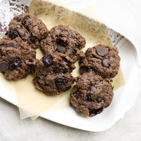 Flourless Chocolate Cherry Cookies