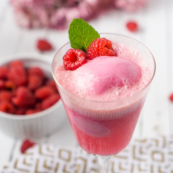 Raspberry Champagne Float