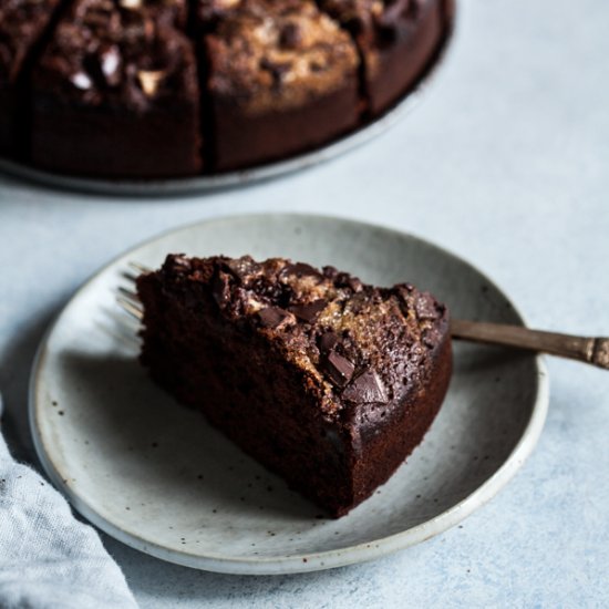 Vegan Dark Chocolate Pear Cake