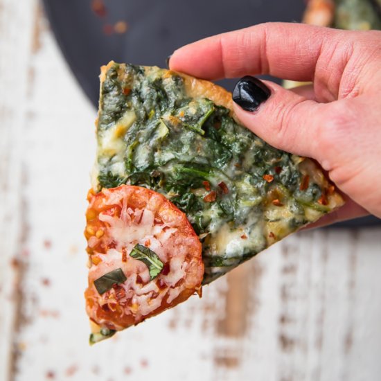 Skinny Garlic Spinach White Pizza