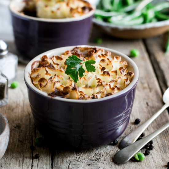 Mini lentil shepherd’s pies