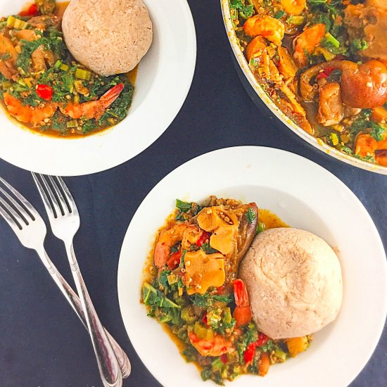 Nigerian Okro Vegetable Soup.