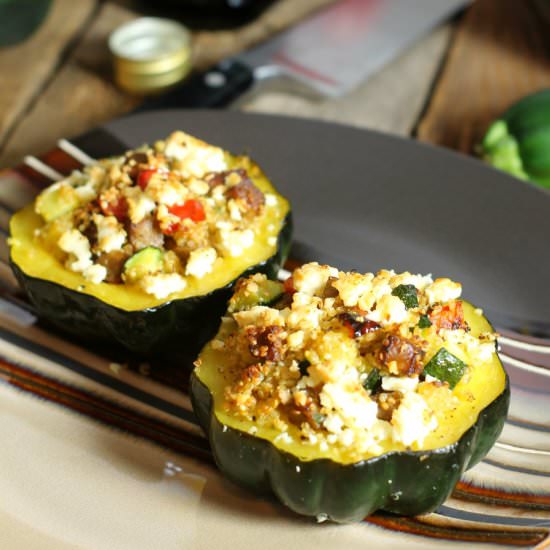 Quinoa & Sausage Stuffed Squash