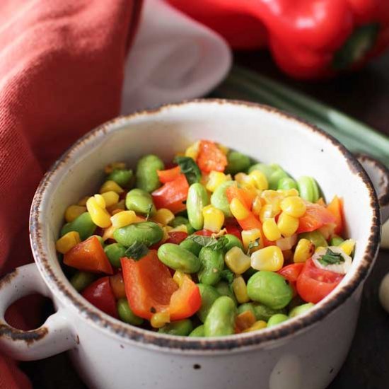 Roasted Edamame & Red Pepper Salad