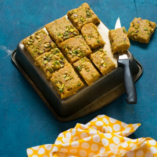 Besan Pistachio Barfi