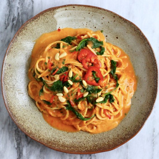 Vegan Roasted Red Pepper Pasta