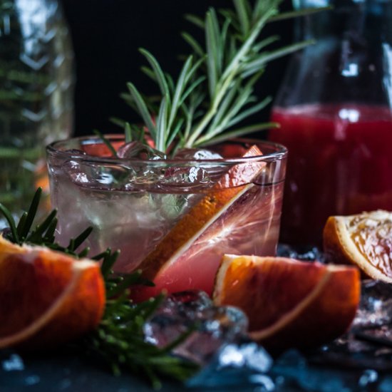 blood orange, rosemary & gin cocktail