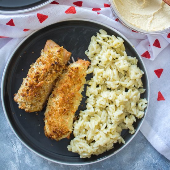 Hummus Crusted Salmon with Panko