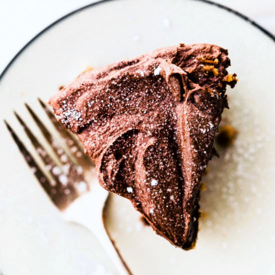 Chocolate Frosted Vegan White Cake