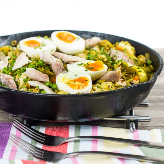 Skillet Smoked Mackerel Kedgeree